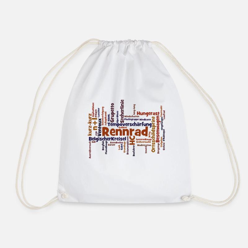 Wordcloud Road Bike - Drawstring Bag - white