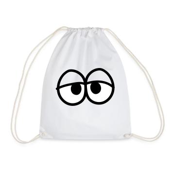 eyes face funny comic cartoon clipart head tr - Drawstring Bag - white - Front
