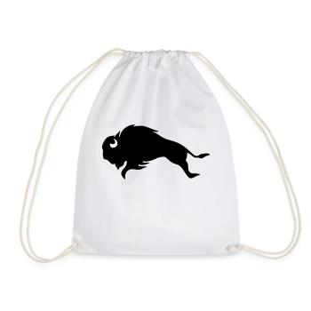 BLACK BISON BULL - Drawstring Bag - white - Front