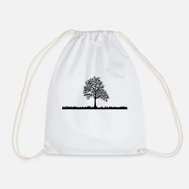 tree - Drawstring Bag - white
