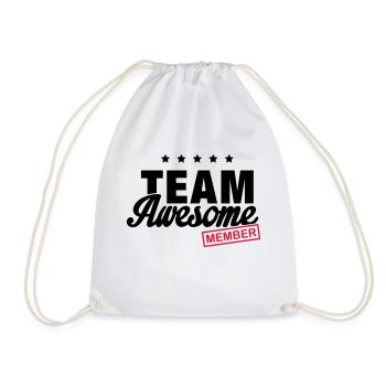 team_awesome_member_f2 - Drawstring Bag - white - Front