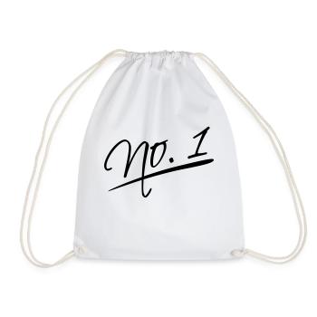 No. 1 - Drawstring Bag - white - Front