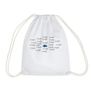 Against the stream - Drawstring Bag - white - Front