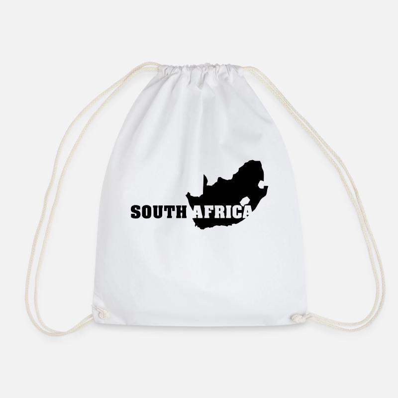 South Africa (ID: 002004) - Drawstring Bag - white