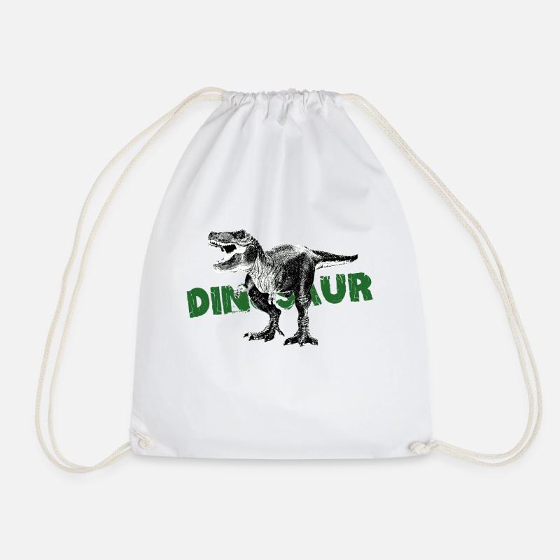 Dinosaur Gift Dino Trex - Drawstring Bag - white