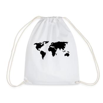 carte du monde - Sac de sport léger - blanc - Devant