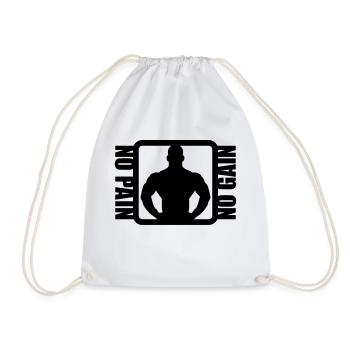 Bodybuilder Logo Design - Drawstring Bag - white - Front