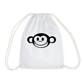 Little funny sweet cute monkey - Drawstring Bag - white - Front