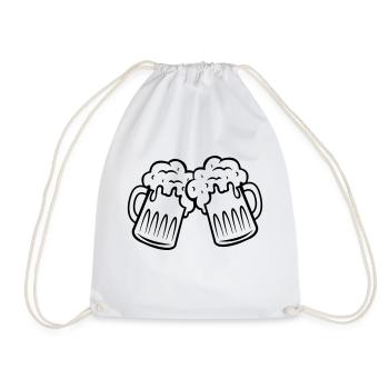 beer cheers 001 - Drawstring Bag - white - Front