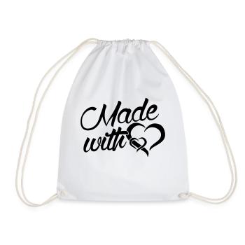 Made with heart - baby - newborn-family-child - Drawstring Bag - white - Front