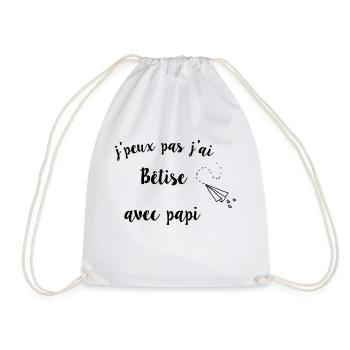 j'peux pas j'ai bêtise avec papi - Sac de sport léger - blanc - Devant