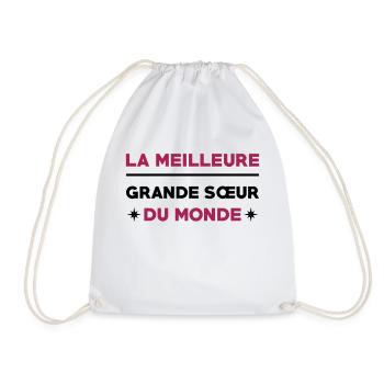 Soeur / Sœur / Sœurette / Soeur / Naissance - Sac de sport léger - blanc - Devant