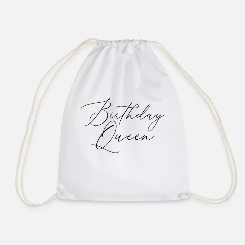Birthday Queen - Drawstring Bag - white