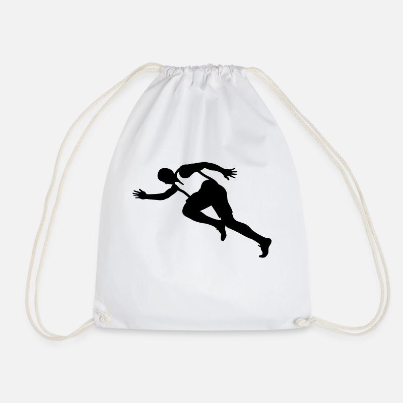 running - Drawstring Bag - white