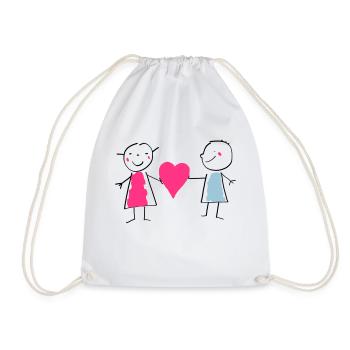 Amour / Saint Valentin / Coeur / Bébé / Love - Sac de sport léger - blanc - Devant