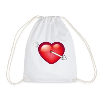 Smiley Heart with arrow - Sac de sport léger - blanc - Devant