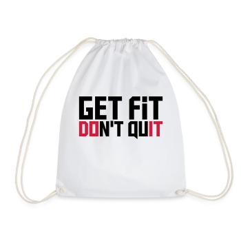 do it get fit dont quit logo design cool trainiere - Drawstring Bag - white - Front