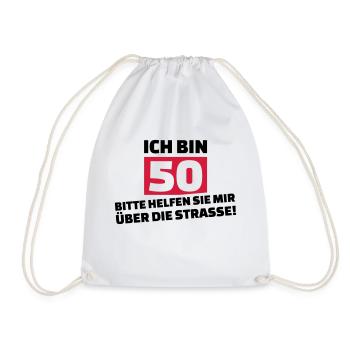 50. Geburtstag - Turnbeutel - Weiß - Vorne