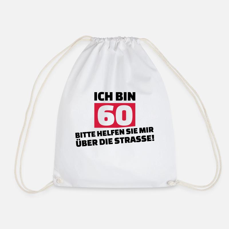 60. Geburtstag - Turnbeutel - Weiß