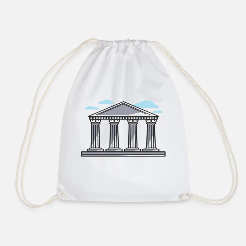 Antique Acropolis - Drawstring Bag - white