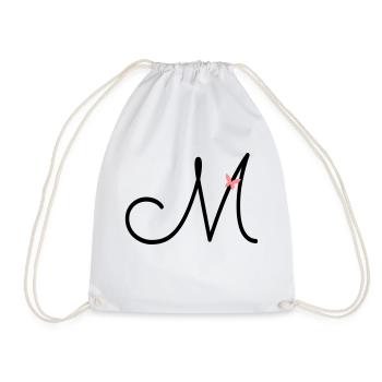 Lettre M Lettre initiale Papillon - Sac de sport léger - blanc - Devant