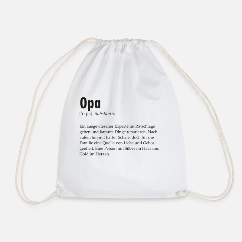 Spruchdesign - Opa - Turnbeutel - Weiß