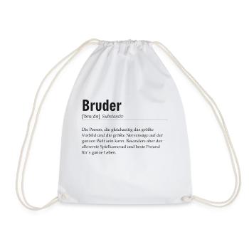 Spruchdesign - Bruder - Turnbeutel - Weiß - Vorne