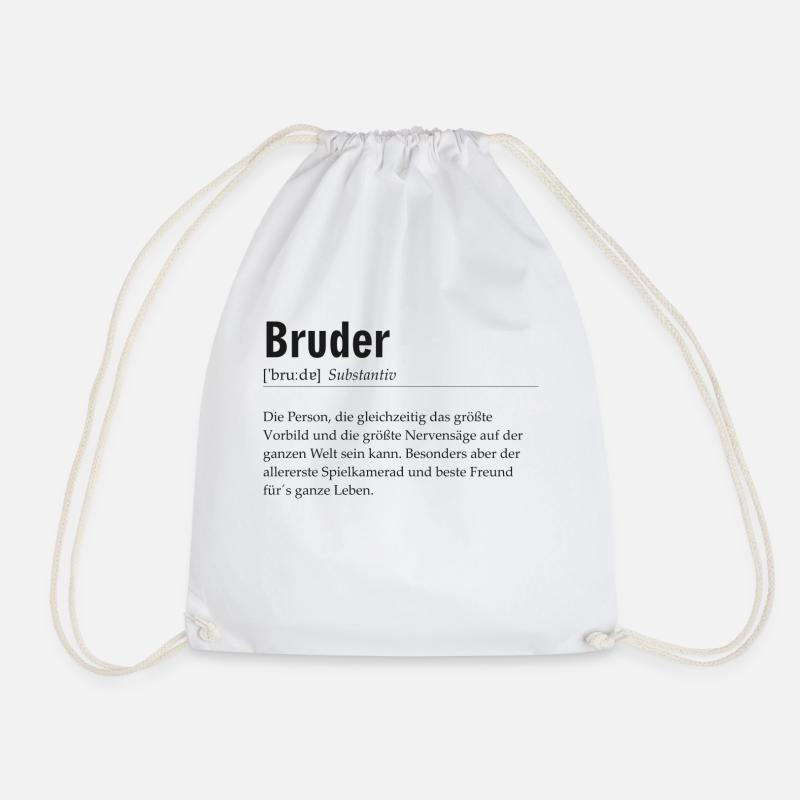 Spruchdesign - Bruder - Turnbeutel - Weiß