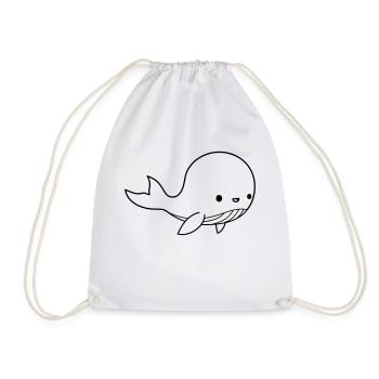 Cute whale baby - Drawstring Bag - white - Front