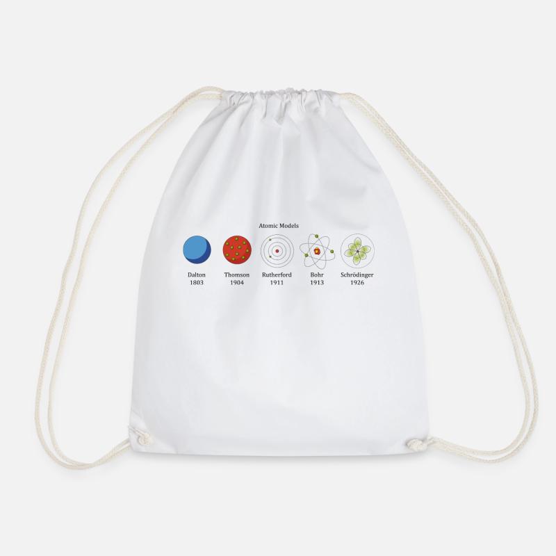 T-shirt for Physicists - Physics - Atomic Models - Drawstring Bag - white