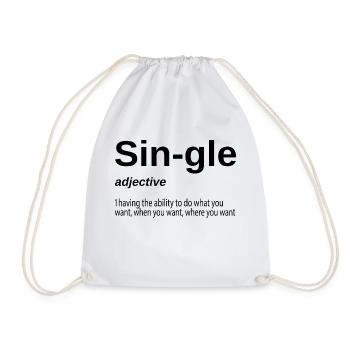 funny single definition-single definition - Drawstring Bag - white - Front