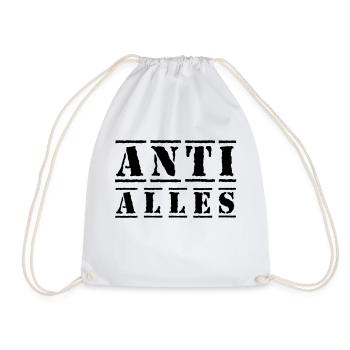 Anti Everything, Anti-Fascist, Against, Punk, Revolt - Drawstring Bag - white - Front