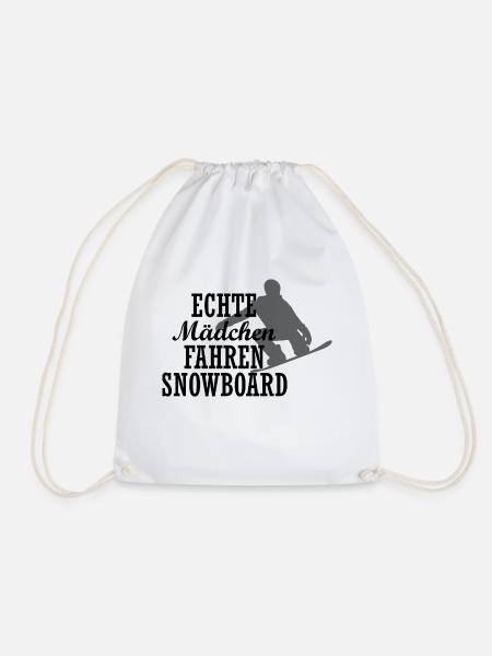 Snowboard Snowboarder - Turnbeutel - Weiß
