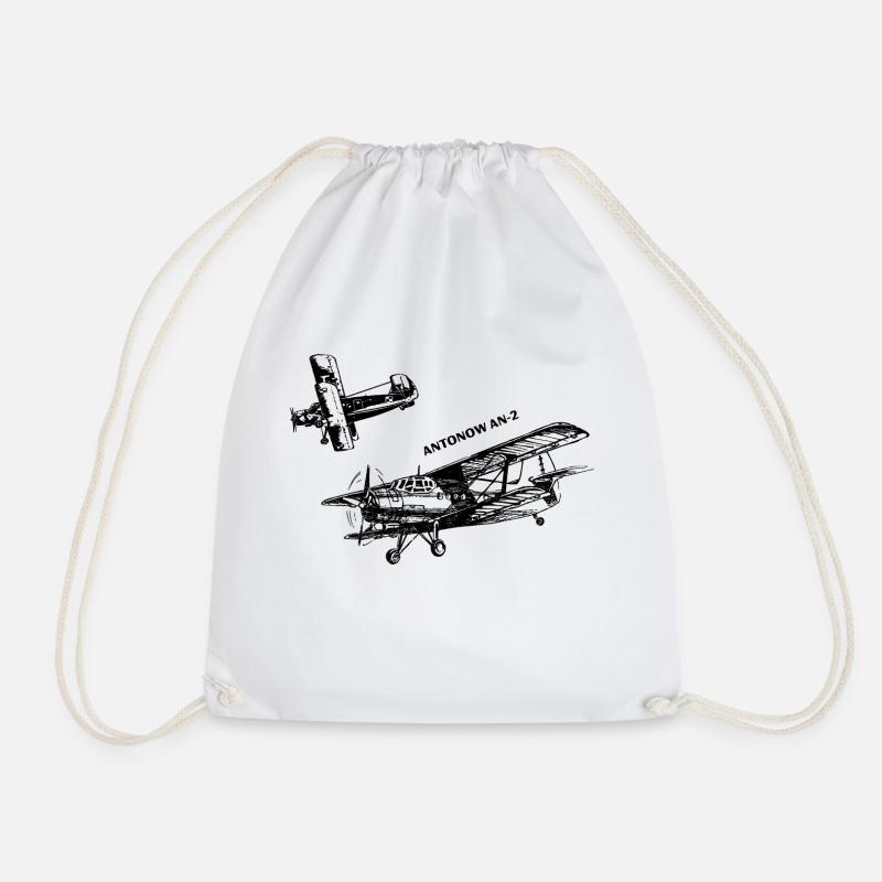 An-2 Antonov Flugzeug Doppeldecker Geschenk - Turnbeutel - Weiß