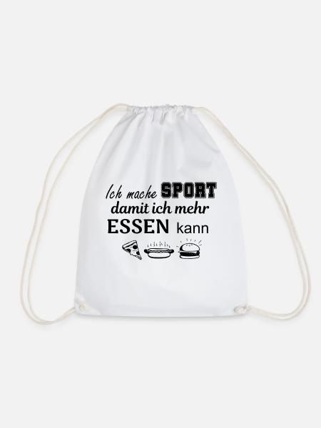 Mehr Sport, mehr Essen - Turnbeutel - Weiß