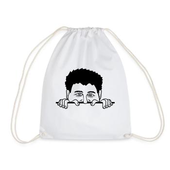 Behind Wall Man - Drawstring Bag - white - Front