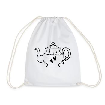 Super fancy teapot - Drawstring Bag - white - Front
