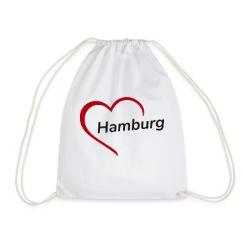 Hamburg with heart - My city - I Love - Drawstring Bag - white - Front