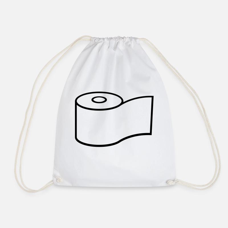 Logo Klopapier Rolle Design - Turnbeutel - Weiß