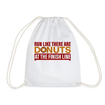 Run Like There Are Donuts At The Finish Line 2 - Drawstring Bag - white - Front