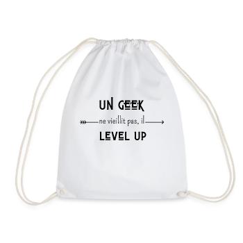 un geek ne vieillit pas il level up - Sac de sport léger - blanc - Devant