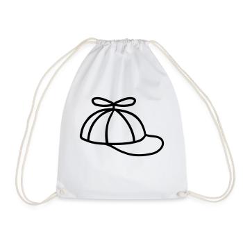 Cool Propeller Cap Wind Turbine Hat - Drawstring Bag - white - Front