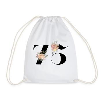 75e anniversaire fleuris (Cadeau de 75 ans) - Sac de sport léger - blanc - Devant