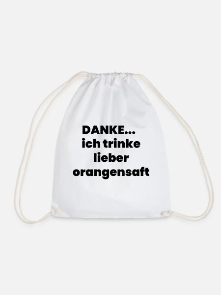 orangensaft - Turnbeutel - Weiß