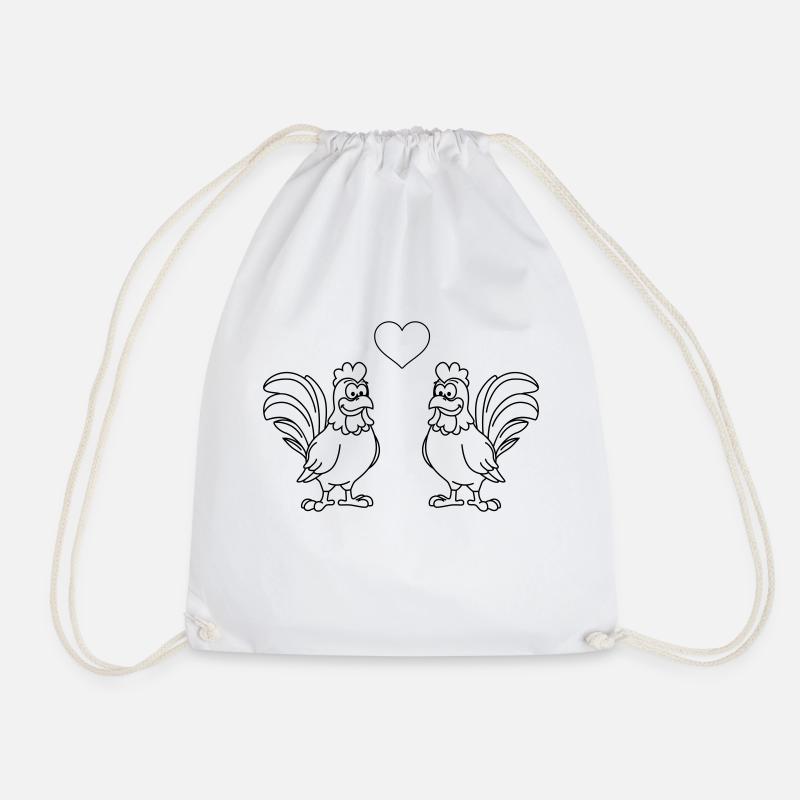Hahn Comic Couple Love - Drawstring Bag - white