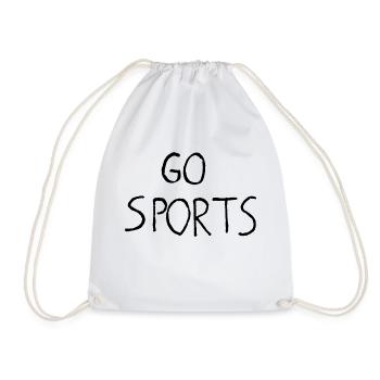 Go sports! Do you want some broccoli? - Drawstring Bag - white - Front