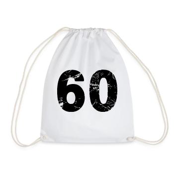 60 number jersey - Drawstring Bag - white - Front