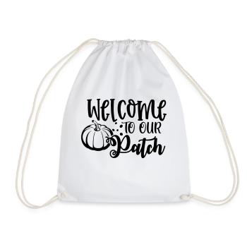 welcome to our patchb - Drawstring Bag - white - Front