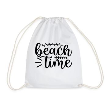4 beach time - Drawstring Bag - white - Front