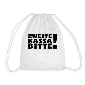 Zweite Kassa Bitte ! - Turnbeutel - Weiß - Vorne